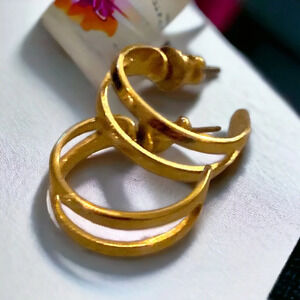 Vintage Gold Half Hoop Earrings